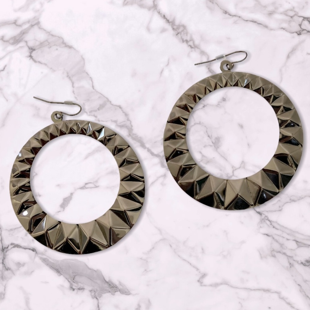 Gunmetal Hoop Earrings